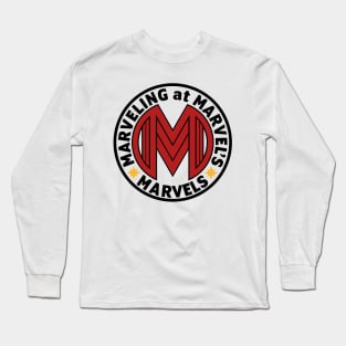 Marveling Logo in Red & Black Long Sleeve T-Shirt